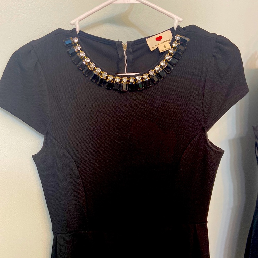 Size small little black dress with decorative color